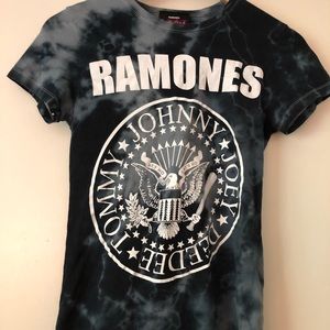 Ramones band black tie dye shirt